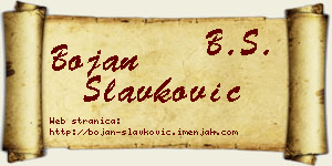 Bojan Slavković vizit kartica